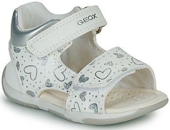 Geox B sandaal Tapuz Girl baby-meisjes sandaal, Wit-zilver., 20 EU