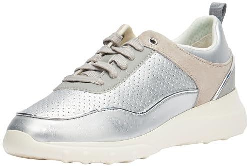 Geox - Sneakers - Grijs - Synthetisch - Vetersluiting - Ademende Stof