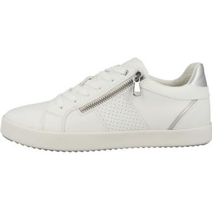 Geox D BLOMIEE E Sneakers voor dames, wit/zilver, 38 EU, Wit-zilver., 38 EU