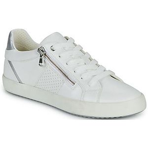 Geox D BLOMIEE E Sneakers voor dames, wit/zilver, 38 EU, Wit-zilver., 38 EU