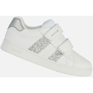 GEOX ECLYPER Sneakers - WIT/ZILVER - Lederlook