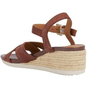 Geox Dames D Ischia Corda C Wedge Sandaal, DK Cognac, 38 EU, Dk Cognac, 38 EU