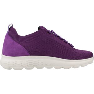 Geox - D Spherica - Sneakers - Paars - Gebreide Stof en Suède