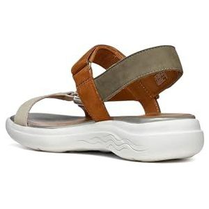 Geox D SPHERICA EC5W A Sportsandalen voor dames, cognac/zilver, 37 EU, Cognac Silver, 37 EU