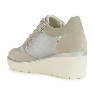 Geox Dames D ILDE A Platform, zilver/LT Grey, 42 EU, Silver Lt Grey., 42 EU