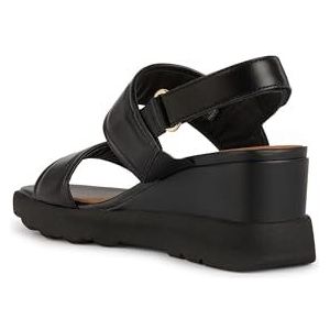 Geox Dames D SPHERICA EC6 A sleehak sandaal, zwart, 37 EU, zwart, 37 EU