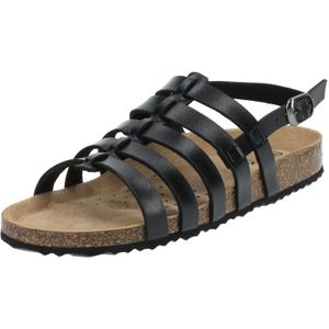 Geox, Schoenen, Dames, Zwart, 37 EU, Stijlvolle platte sandalen voor vrouwen