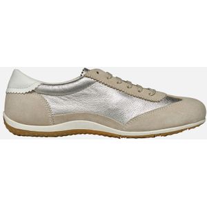 GEOX VEGA Sneakers - Licht Taupe/Lichtgoud - Suède/Leer