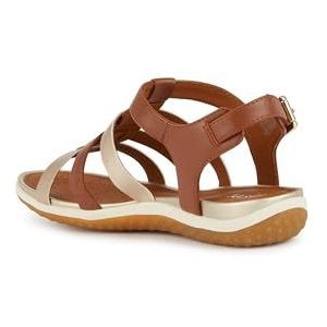 Geox Dames D Vega A Sport Sandal, Cognac/LT Gold, 42 EU, Cognac Lt Gold, 42 EU