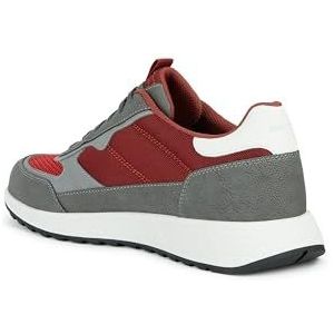 Geox U MOLVENO B Sneakers voor heren, donkerrood/grijs, 42 EU, Dk Red Grey, 42 EU