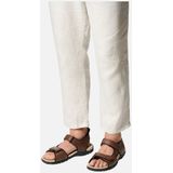 GEOX - STRADA - Sandalen - Donkerbruin - Gewaxt Lederlook