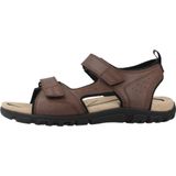 GEOX - STRADA - Sandalen - Donkerbruin - Gewaxt Lederlook
