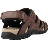 GEOX - STRADA - Sandalen - Donkerbruin - Gewaxt Lederlook