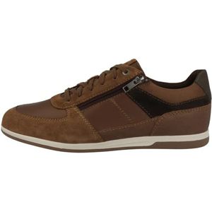 Ademende sneakers Renan GEOX. Leer materiaal. Maten 42. Kastanje kleur