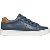 Nashik - Sneakers - Marineblauw - Gewaxt Leer en Canvas