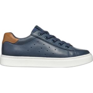 Nashik - Sneakers - Marineblauw - Gewaxt Leer en Canvas