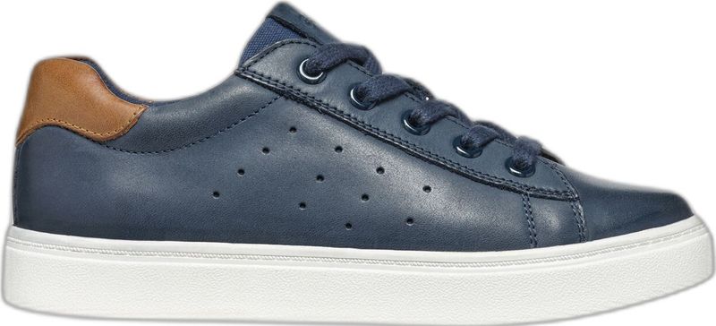 Nashik - Sneakers - Marineblauw - Gewaxt Leer en Canvas