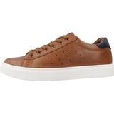 Geox - Nashik - Sneakers - Marineblauw - Gewaxt Leer en Canvas