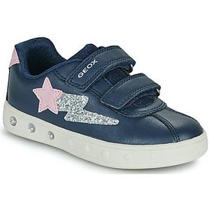 Geox J Skylin Girl A Sneakers, marineblauw/roze, 34 EU, Navy pink., 34 EU