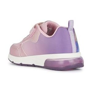 Geox J SPACECLUB Girl A Sneaker, roze/LT Prune, 29 EU, Roze Lt Prune, 29 EU