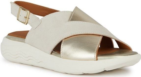 Geox - D Spherica EC5 - Sandalen - Beige - Leer - Ademend - Verstelbare Bandjes
