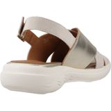 Geox - Stijlvolle Platte Sandalen - Beige - Leer - Ademend - Verstelbare Bandjes