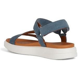 Geox, Flat Sandalen Blauw, Dames, Maat:38 EU