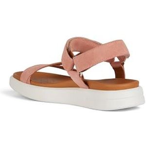Geox, Schoenen, Dames, Roze, 38 EU, Stijlvolle platte sandalen voor vrouwen