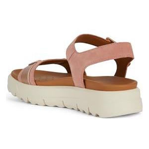 Geox, Schoenen, Dames, Roze, 38 EU, Comfortabele platte sandalen voor vrouwen