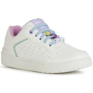 Geox J Washiba Girl D Sneakers voor meisjes, Wit Multicolor, 29 EU