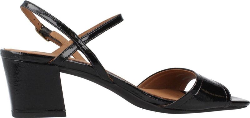 Geox D New ERAKLIA 50 sandalen met hak voor dames, zwart, 36 EU, zwart, 36 EU