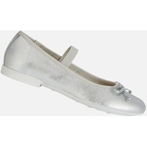 GEOX Plié Ballerina's - Zilverkleur - Leer