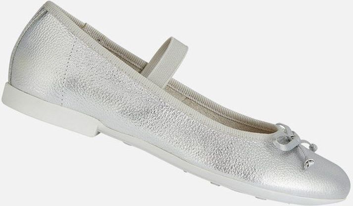 GEOX Plié Ballerina's - Zilverkleur - Leer