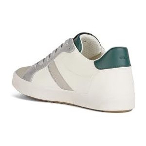 Geox D BLOMIEE C Sneakers voor dames, Optic White/DK Green, 40 EU, Optic White Dk Green, 40 EU