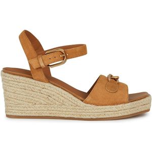 Geox Dames D PANAREA C Wedge Sandaal, Cognac, 36 EU, cognac, 36 EU