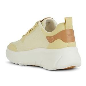 Geox - D Nebula 2.0 X - Dames Gymschoenen - Lichtgeel - Synthetisch/Leer - Sleehak