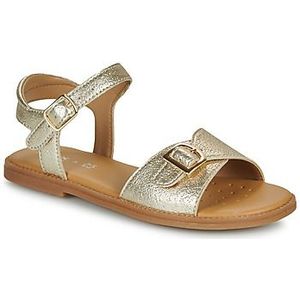GEOX - Karly - Sandalen - Platinakleur - Lederlook - Platte Meisjessandaal