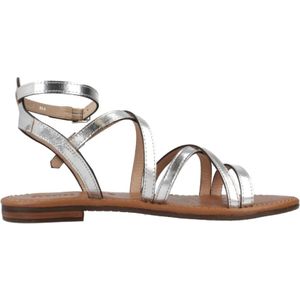 Platte sandalen Sozy GEOX. Leer materiaal. Maten 38. Zilver kleur