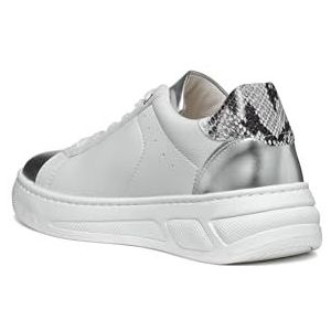 Geox D LJUBA A Sneakers voor dames, wit/zilver, 41 EU, Wit-zilver., 41 EU
