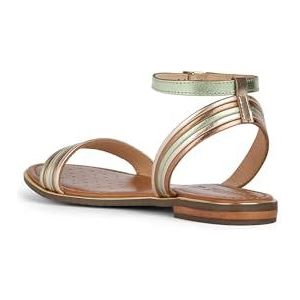 Geox Dames D Sozy Plus F Flat Sandal, Sage/LT Gold, 39 EU, Sage Lt Gold, 39 EU