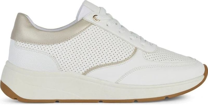 Geox D Cristael D Sneakers voor dames, Wit Lt Goud