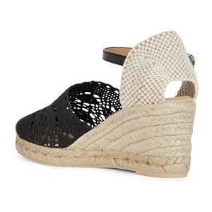 Geox - D GELSA Low B - Damessandalen - Zwart - Sleehak - Ademend