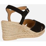 GEOX - GELSA LOW - Sandalen - Zwart - Suède Bovenwerk
