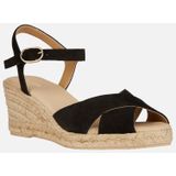 GEOX - GELSA LOW - Sandalen - Zwart - Suède Bovenwerk