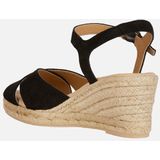 GEOX - GELSA LOW - Sandalen - Zwart - Suède Bovenwerk
