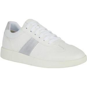 Geox D MELEDA B Sneakers voor dames, wit/zilver, 41 EU, Wit-zilver., 41 EU