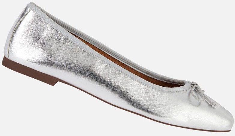 Geox - D Marsilea A - Balletschoenen - Zilver - Materiaal: Leer