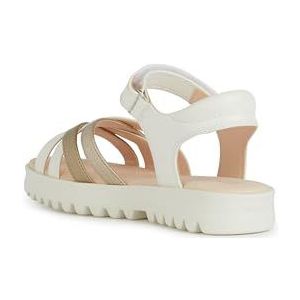 Geox J sandalen Coralie Gir, sandalen voor meisjes, Wit Platinum