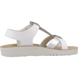 Geox J Costarei Gi Sandalen voor meisjes, Wit-zilver., 32 EU