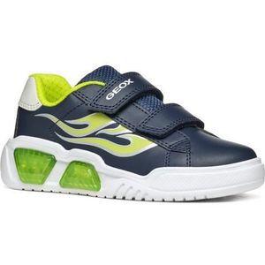 Geox J Illuminus Boy A Sneakers voor jongens, Navy Lime, 32 EU